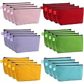 MAQUITA 24 Pcs Makeup Bag Travel Canvas Cosmetic Bag Bulk Multipurpose Small Makeup Pouch for Purse Portable Blank Zipper Toiletry Organizer DIY for Women
