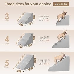 EHEYCIGA Curved Dog Stairs Ramp for High Beds