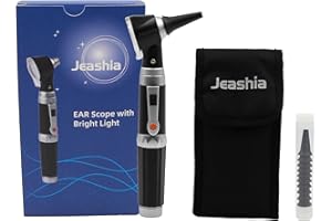 Jeashia Otoscope - Earscope with Light, Pocket Ear Infection Detector for Kids, Adults, Doctors & Pets(Black)