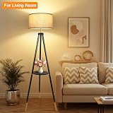 OUTON Solid Wood Tripod Floor Lamp with Remote—Dimmable 4 Color Temps, Timer view 6