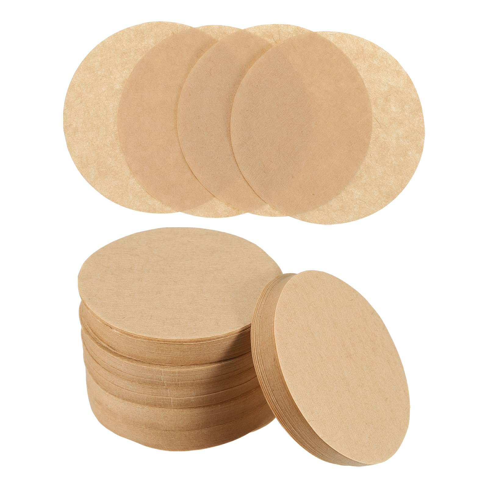 Uxcell 400 Count 2.4" Round Coffee Filters, Disposable Paper, Natural Unbleached Wood Fiber, Suitable for Pour Over & Drip Coffee Makers, Brown — image 1