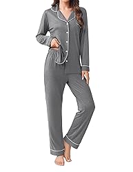 Ekouaer Womens Pajamas Set 2 Piece Button Down