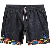 maamgic Mens Workout Shorts 2 in 1 Stretch 5" Gym Shorts Running Shorts with Compression Liner Zip Pocket