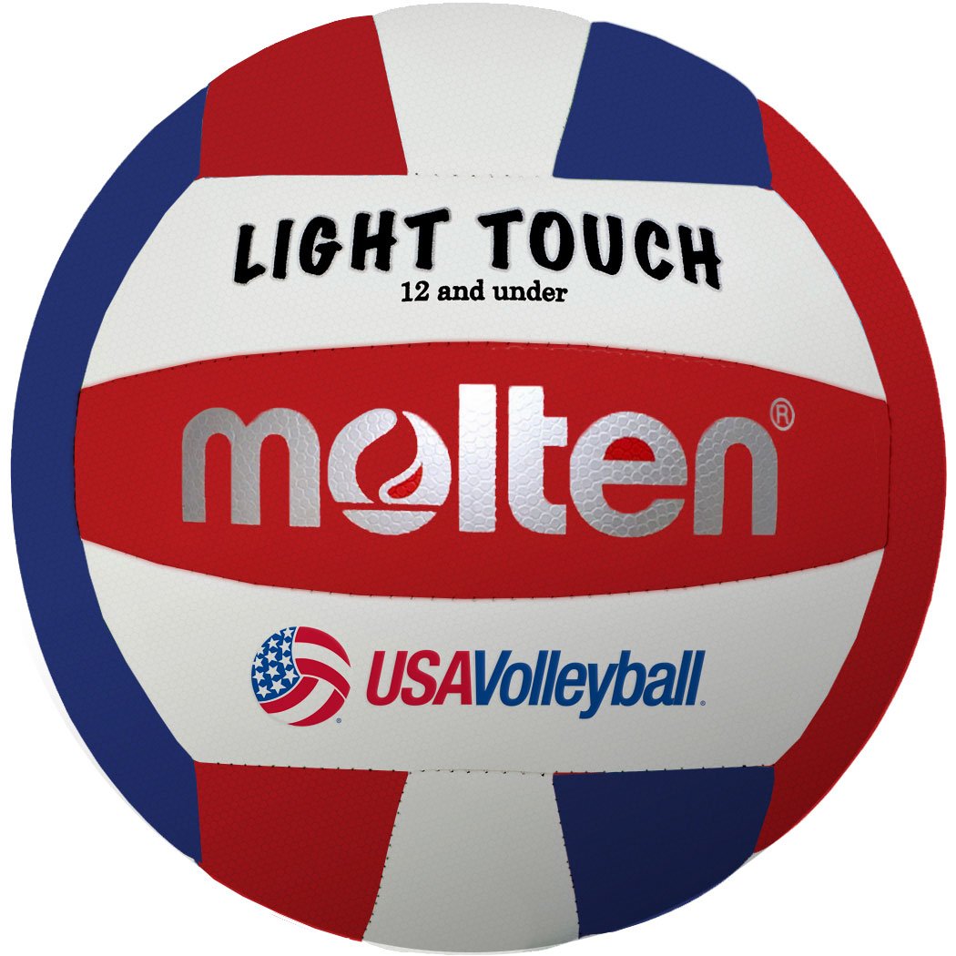 Photo 1 of *FLAT* Molten MS240-3 Light Touch Volleyball, Red/White/Blue