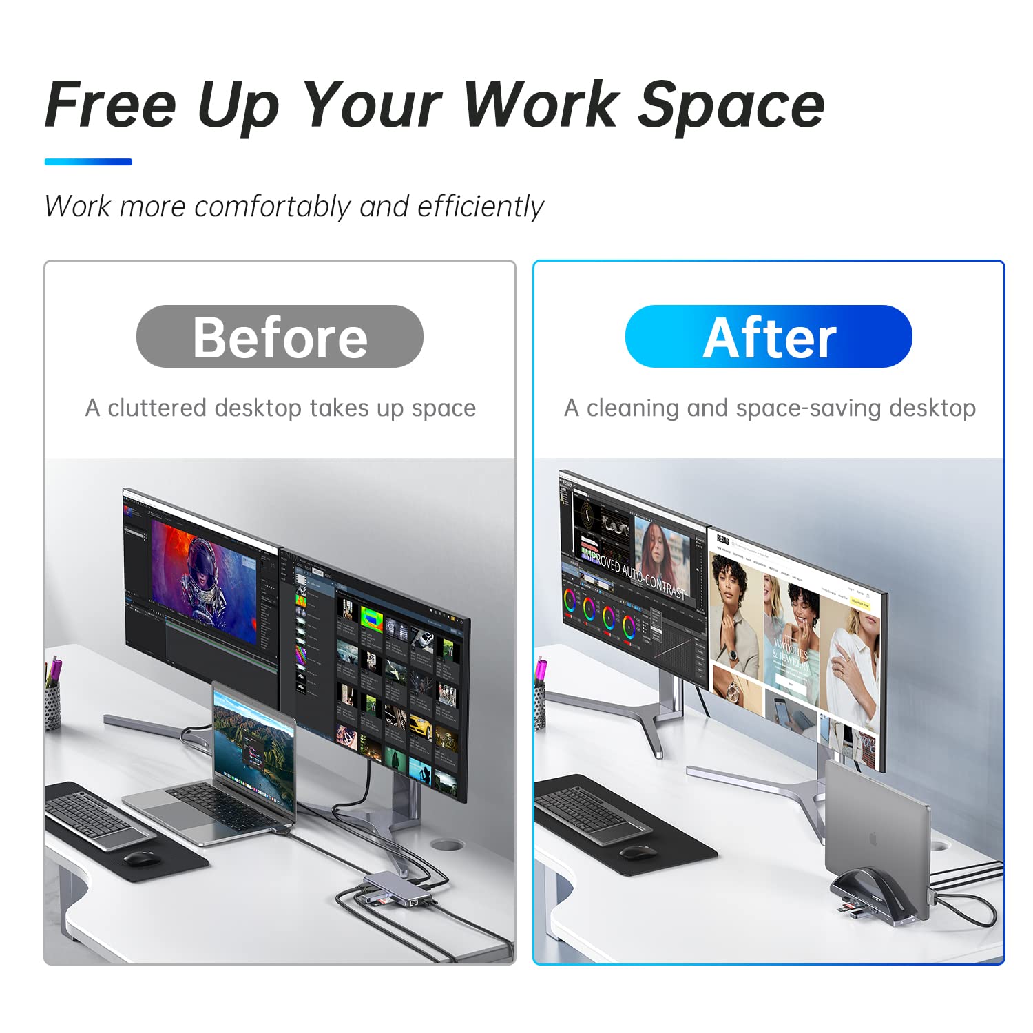Mua USB C Docking Station Dual Monitor for MacBook, 4URPC Docking Stand ...