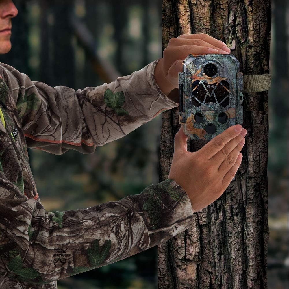 TIDEWE Trail Camera with 32GB SD Card, 32MP 4K Hunting Camera with 0.2s Trigger 3 PIR, 120° Range Night Vision 45 LEDs Waterproof Scouting Camera for Wildlife Monitoring, Home Security, Leaf : Sports & Outdoors