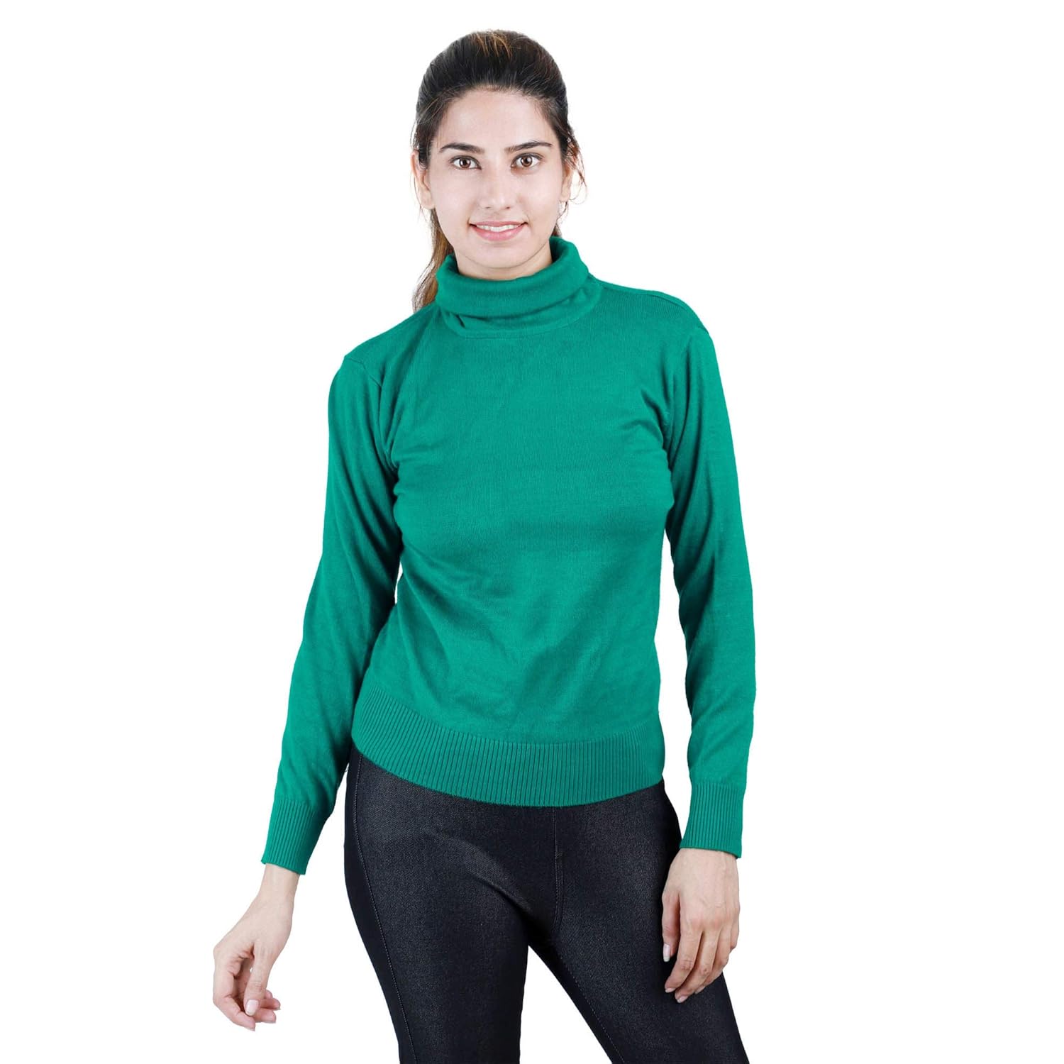 Buy Myrosa Women Green Warm Winter Polo Neck Sweater at Amazon.in