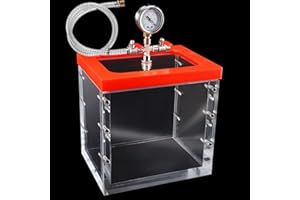 YHASPACE 2 Gallon Acrylic Vacuum Chamber Acrylic Clear Perfect for Stabilizing Wood, Degassing Silicones, Epoxies