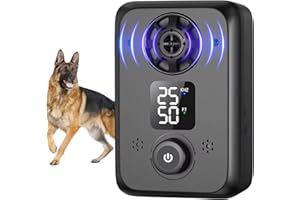 LapDog New 2024 Automatic Bark Deterrent Device for Dogs, Professional Ultrasonic Tool for Dog Training, Safe Alternative to Bark Collar, Adjustable & Rechargeable, with LED Display Screen for Home