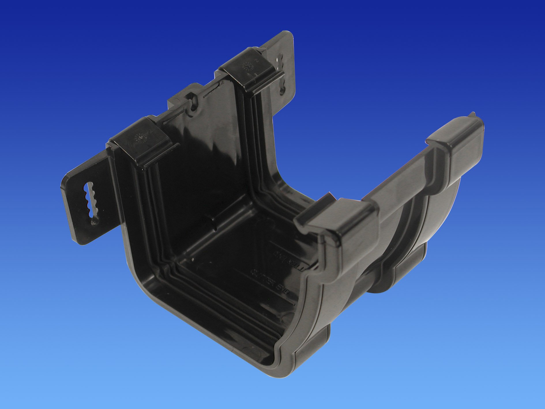OSMA Black 111mm Gutter Union/Joiner for Stormline Ogee Gutter System 8T809B