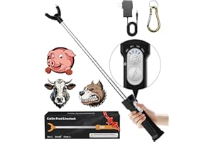 AOOCCDER Cattle Prod Rechargeable with Led Light, Waterproof Cattle Prod for Dogs, Retractable Cattle Prod Self Defense, Lightweight Dog Cattle Prod Livestock, Cow Prod, Electric Cattle Prod, 37 Inch, Black