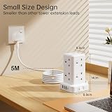 Kemelo 12-in-1 Tower Extension Lead 8 AC Outlets 4 USB Ports 5M Surge Protection view 6