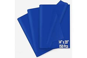 SANZIX 150 Sheets Blue Tissue Paper for Gift Bags Bulk 14x20 Inch- Blue Christmas Tissue Paper Sheets for Elegant Gift Wrapping, Bouquet, Baby Shower, Christmas Gifts, DIY, Holiday & Xmas Decorations