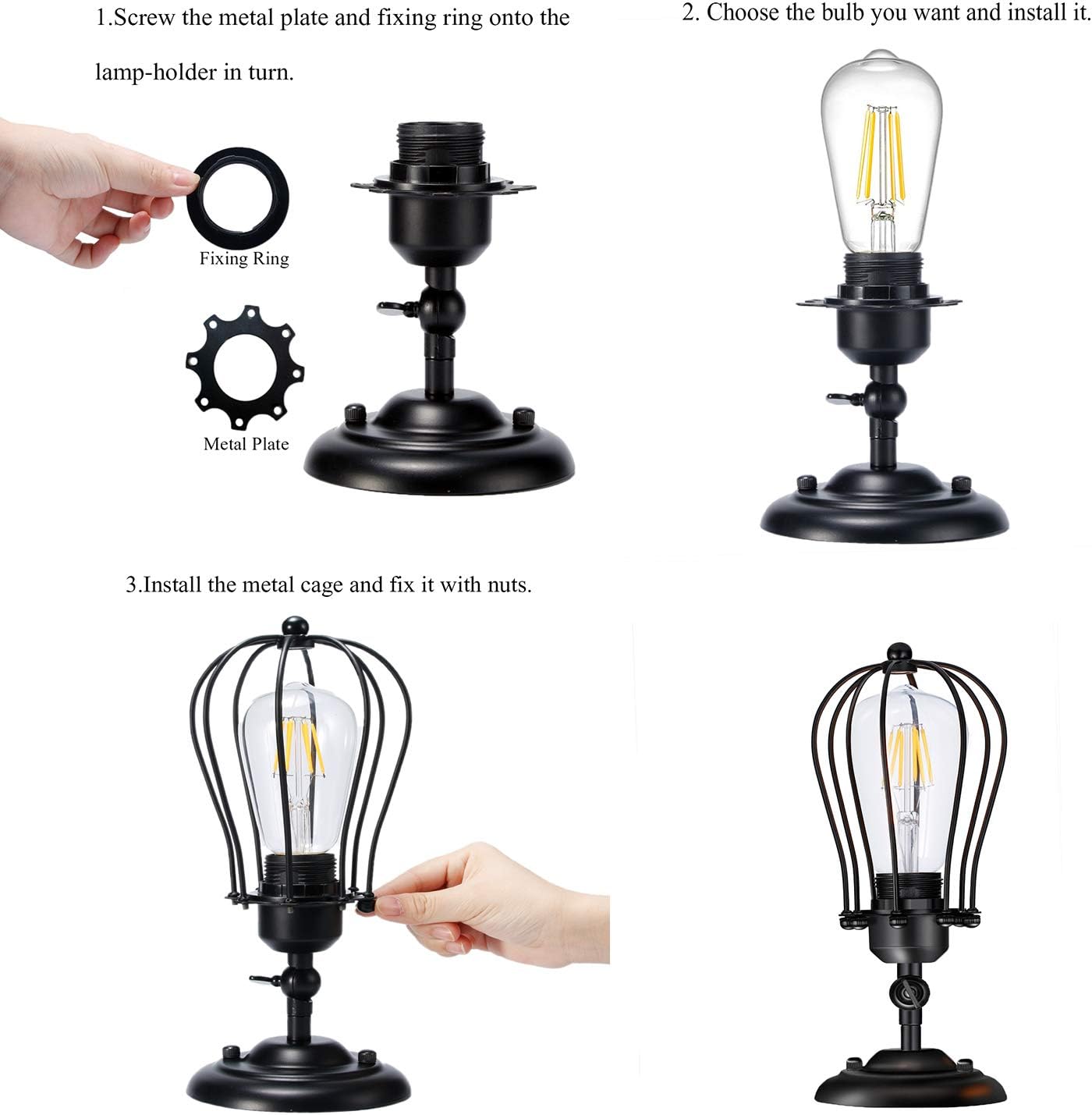 Wire Cage Wall Sconce Licperron Adjustable Industrial Wall Sconce 2 Pack Vintage Style Bedroom Garage Porch Mirror - - 