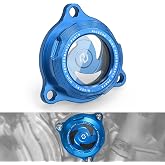 NICECNC Blue Transparent Filtrar Cap Engine Oil Filtrar Cover | Compatible with Suzuki DRZ400 DRZ400400E DRZ400400S DRZ400400SM 2000 2001 2002-2020 2021 2022 2023 2024