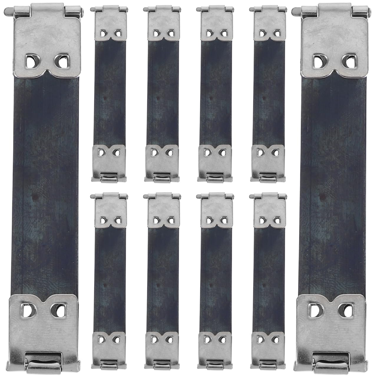 Healifty 8Cm Metal Internal Flex Frames with Spring Clips for Handbag Hinges DIY Purse Clasps Sewing Accessories for Coin Purse Making 10 Pieces Silver Tone