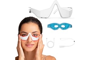 iljimae Red Light Therapy Glasses with Microcurrent，Eye Massager for Dark Circles, Eye Bags, Puffiness & Wrinkles Relief | Re