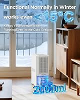 EasyAcc Bathroom Dehumidifier 1300ml/day 85W 2L Tank 30dB 15°C view 3