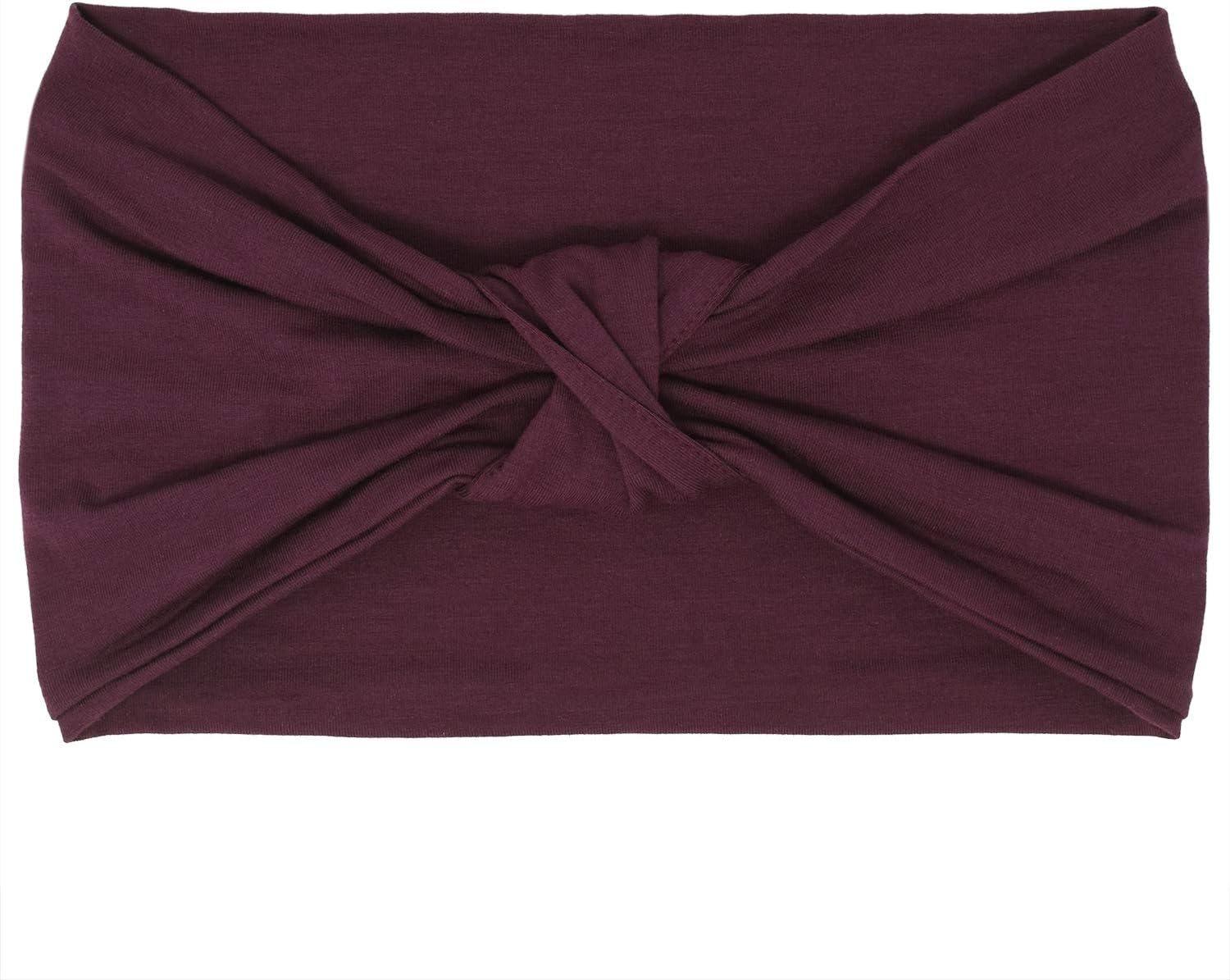 BLOM Original Headbands for Women. Wear for Yoga, Fashion, Working Out, Travel, or Running. Multi Style Design for Hair Styling and Active Living. Wear Wide Turban Knotted. (Vigneto): Clothing