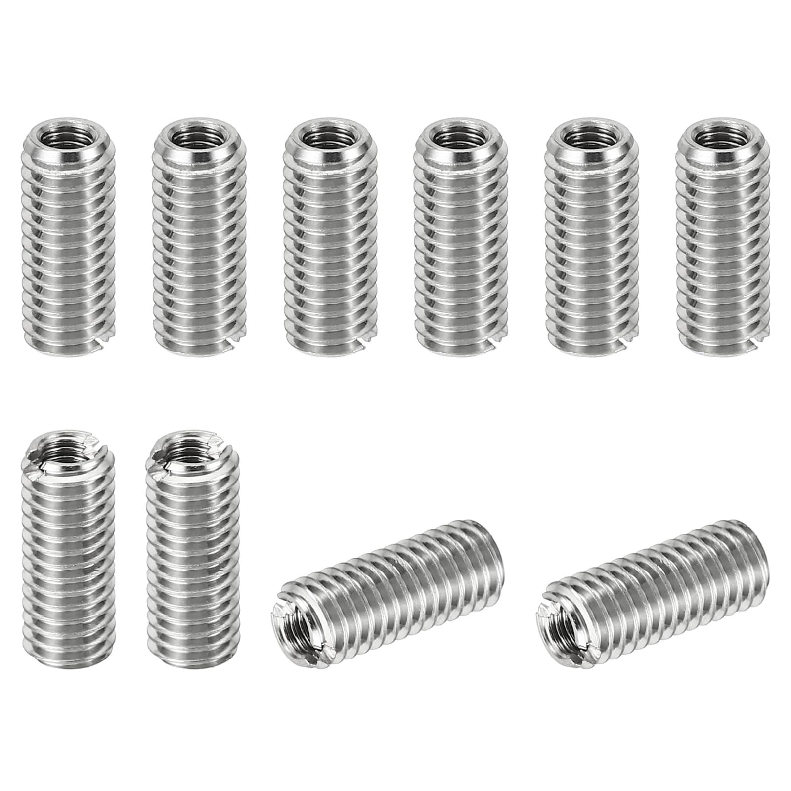 PATIKIL Thread Adapters Sleeve Reducing Nut, 10 Pcs M5*0.8 Male to M3*0.5 Female Repairing Insert Nut Screw Reducer Conversion Stainless Steel Fastener 12mm