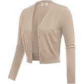 GRACE KARIN Women's Open Front Knit Cropped Bolero Shrug Cardigan Sweater Long Sleeve (S-4XL)