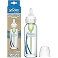 Dr. Brown's Natural Flow Anti-Colic Options+ Narrow Glass Baby Bottle, 8 oz/250 mL, with Level 1 Slow Flow Nipple, 1 Pack, 0m+