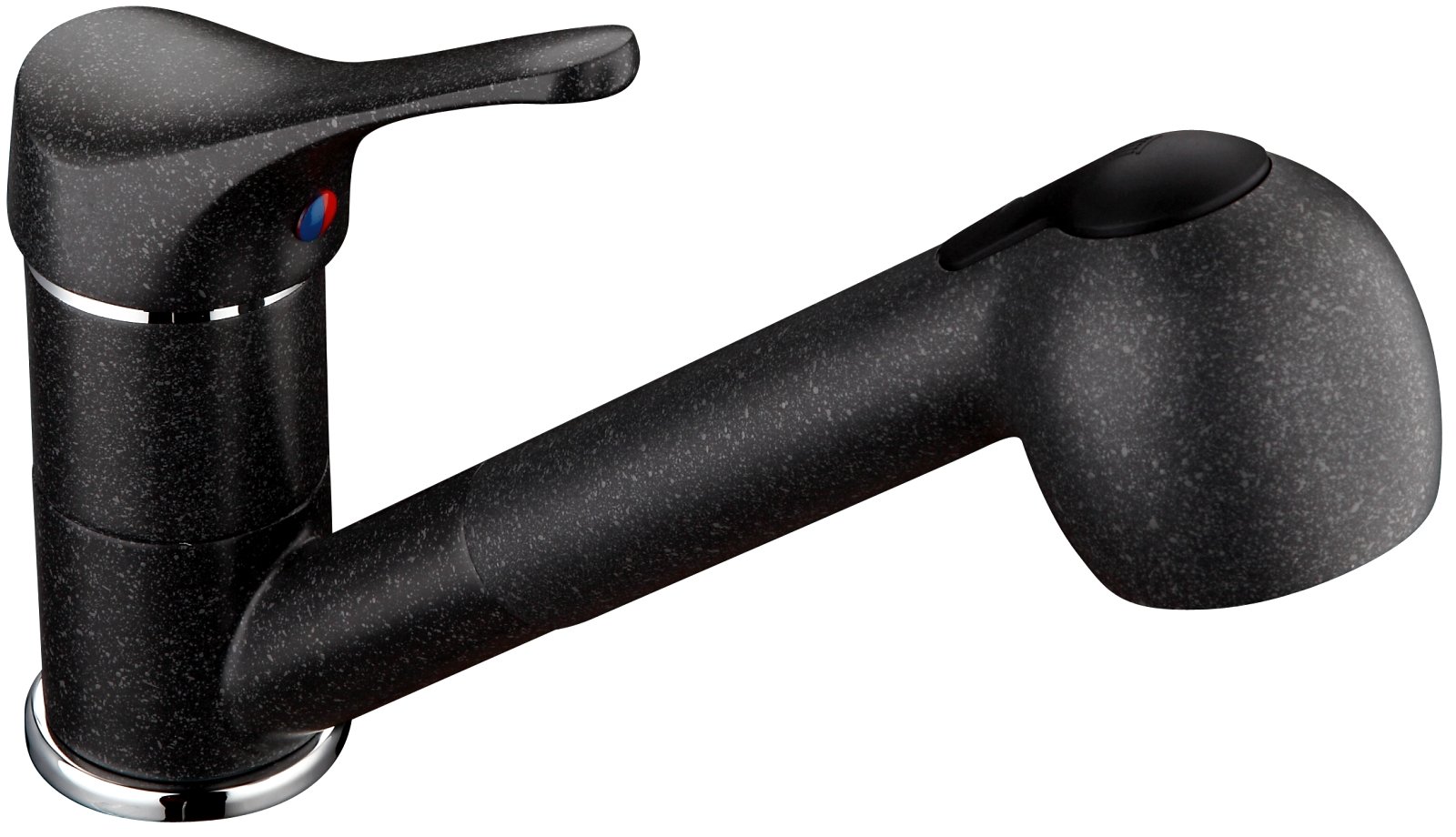 EISL NI183SMCR Single-Lever Mixer Tap with Extendible Spray Head in Granite Black