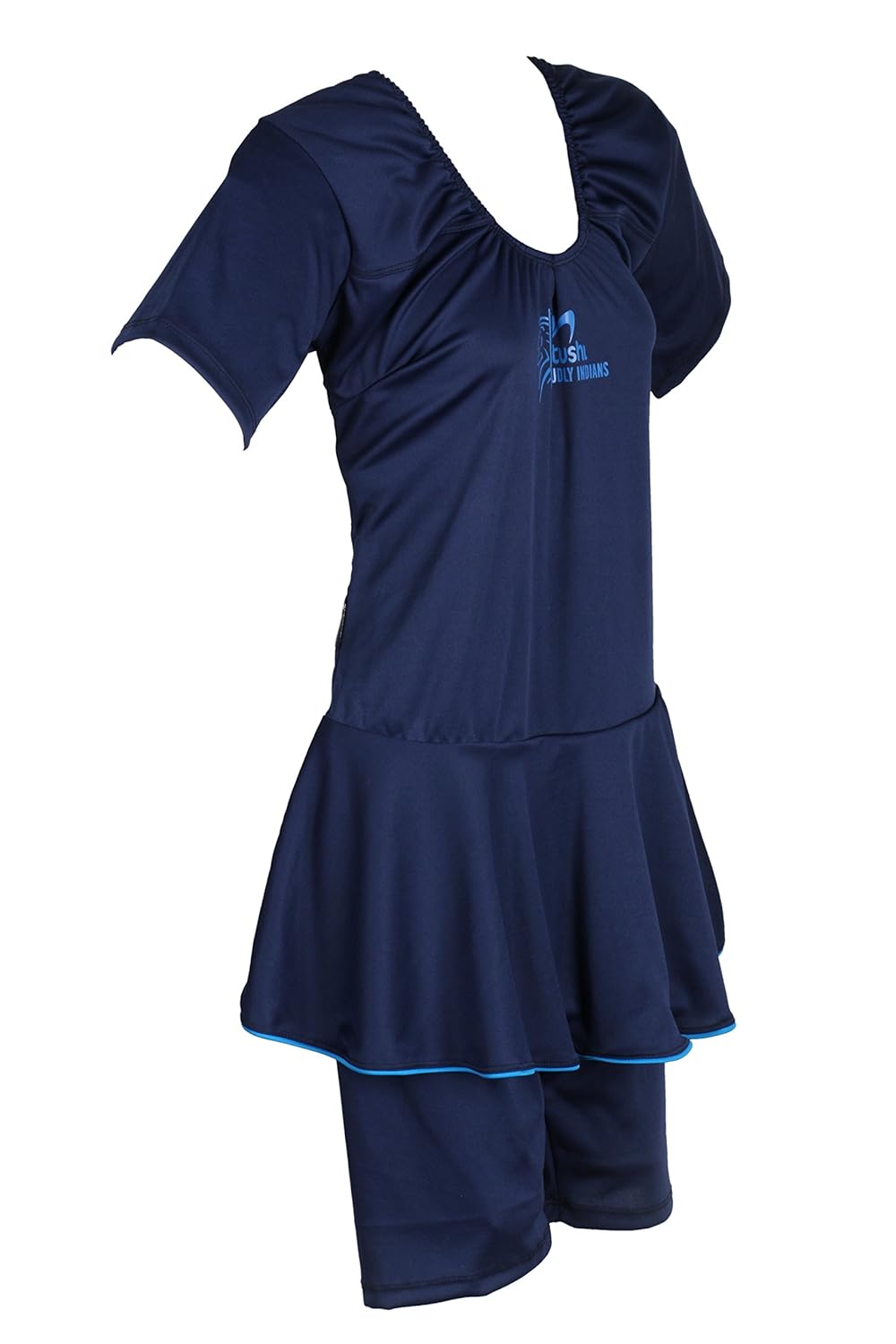 mitushi products ladies dyed swimsuit with sleeves navy