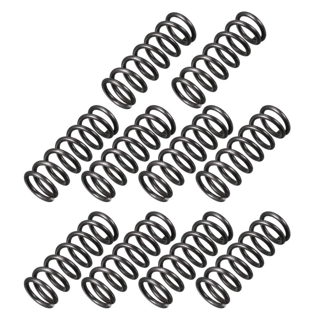 sourcingmap Compression Spring - 1.2mm Wire Dia , 9mm OD , 25mm Free Length Spring Steel Extension Spring,Black,10Pcs