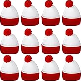 Yaomiao Christmas Hat Red White Beanie Pom Pom Cuff Knit Beanies Xmas Winter Hat for Men Women Adult