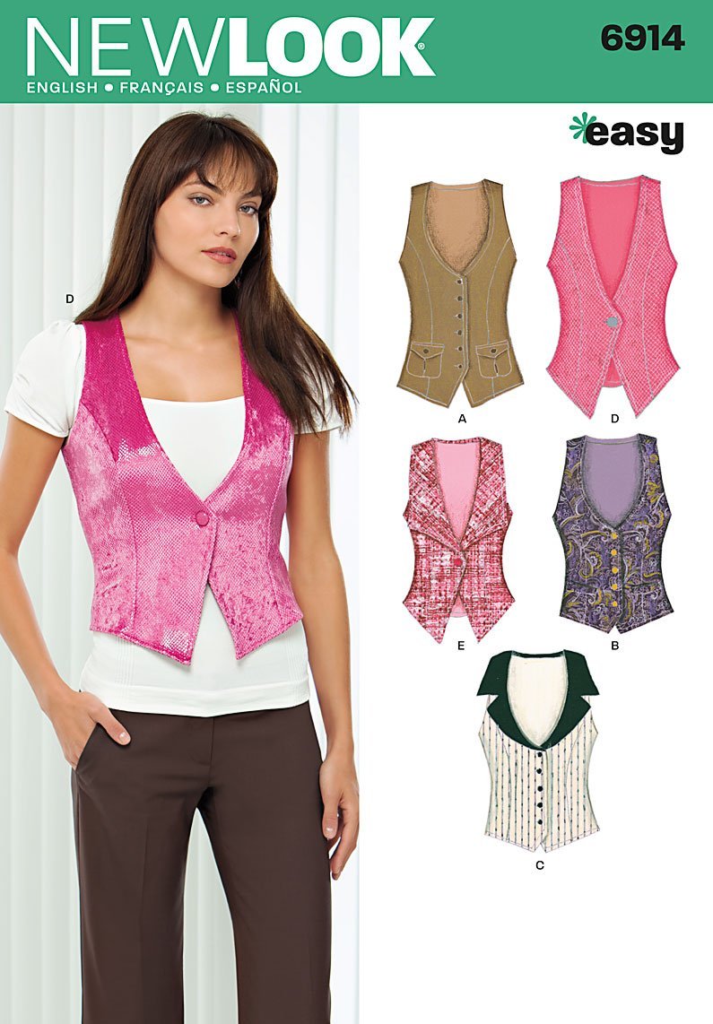 New Look 6914 Size A Misses' Tops Sewing Pattern, Multi-Colour, 32-44