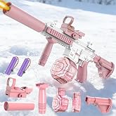 Electric Water Gun for Kids Adults, Automatic Water Blaster with LED Light, 32FT Long Range, 370CC+120CC Large Capacity Dual Tank, 2 Batteries, Summer Outdoor Pool Beach Water Toy Gift for Boys Girls