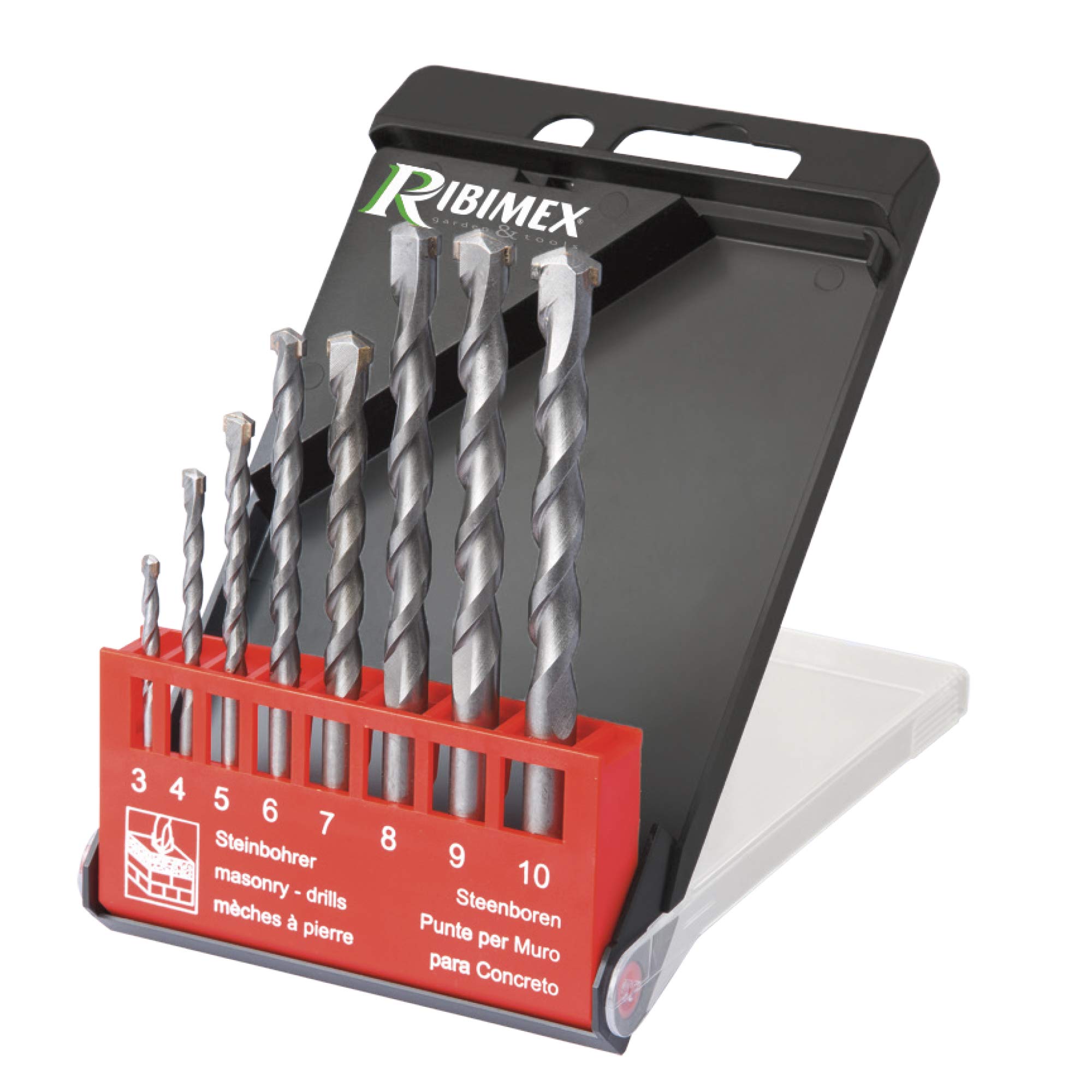 Set of 8 Bits for Concrete in Steel Diam 3,4,5,6,7,8,9,10 mm