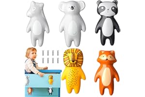 5 Pieces Animal Drawer Pulls and Ceramic Knobs Animal Cabinet Knobs Kids Dresser Knobs Nursery Drawer Handles Cupboard Knobs 