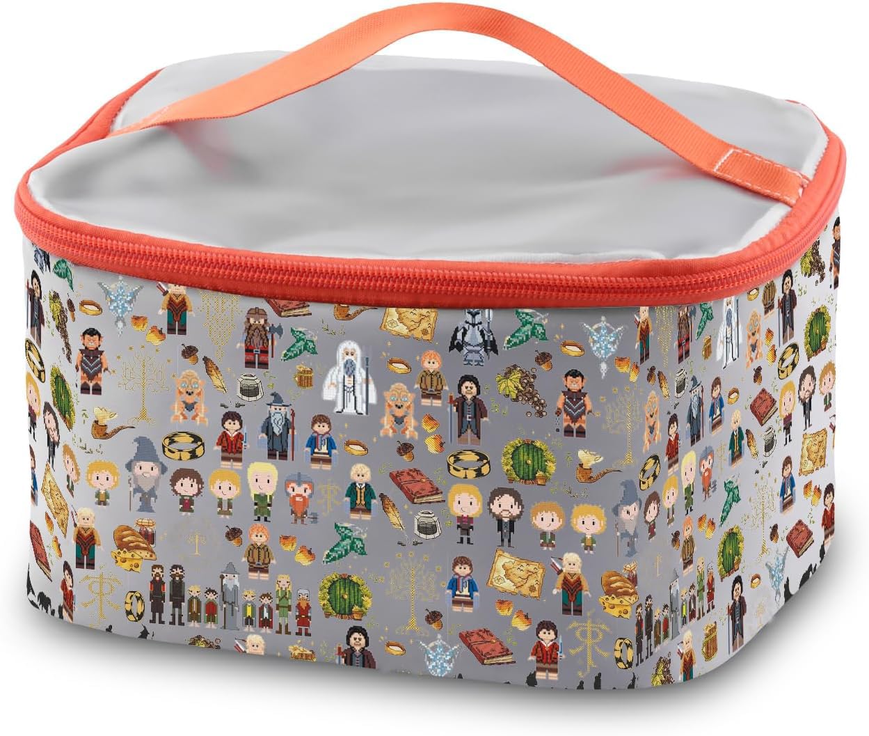 PXTIDY Lord Movie Inspired Makeup Bag Rings Movie Characters Zipper Pouch Portable Cosmetic Bag Rings Movie Fans Gift