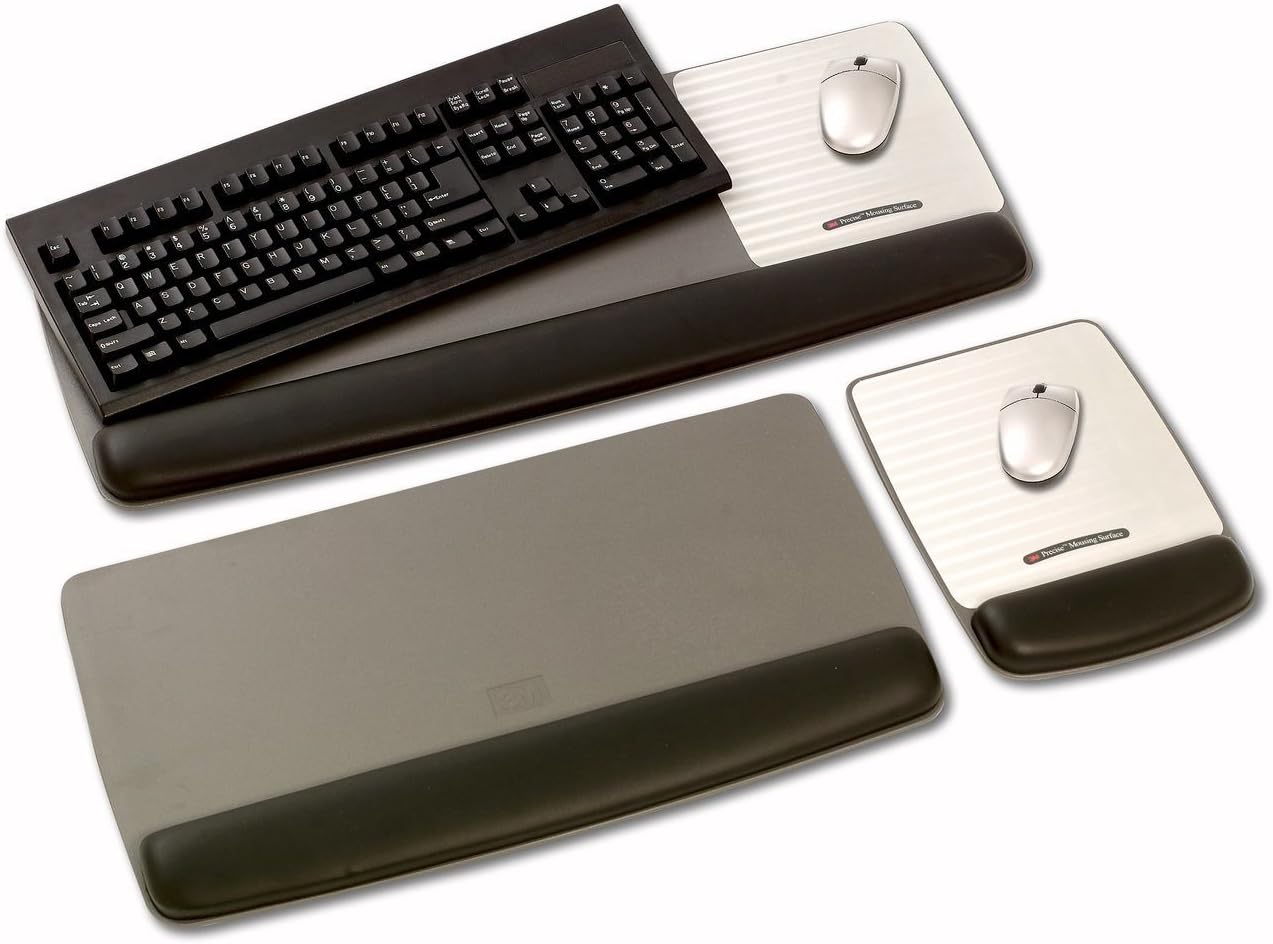 3M Gel Wrist Rest for Keyboard and Mouse with Tilt-Adjustable Platform, Soothing Gel with Durable, Easy to Clean Leatherette Cover, Precise Mouse Pad, 25.5" x 10.6", Black (WR422LE) : Computing Wrist Rests : Office Products