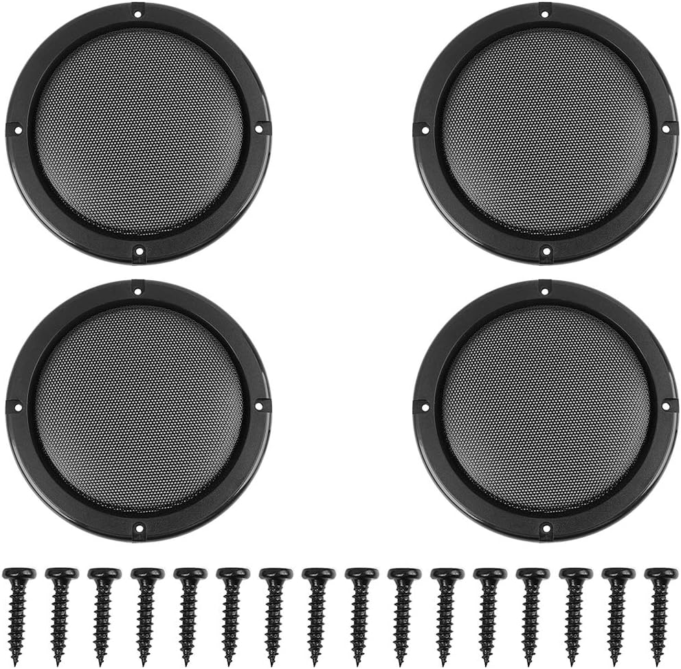 X AUTOHAUX 4pcs Grill Cover 5" Mesh Protector Car Speaker Cover Subwoofer Grill, 4 Pcs-5 Inches