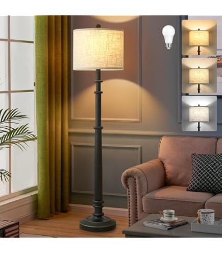 Fangio Lighting 1477 62-Inch Molded Metal Floor Lamp, Black, Floor