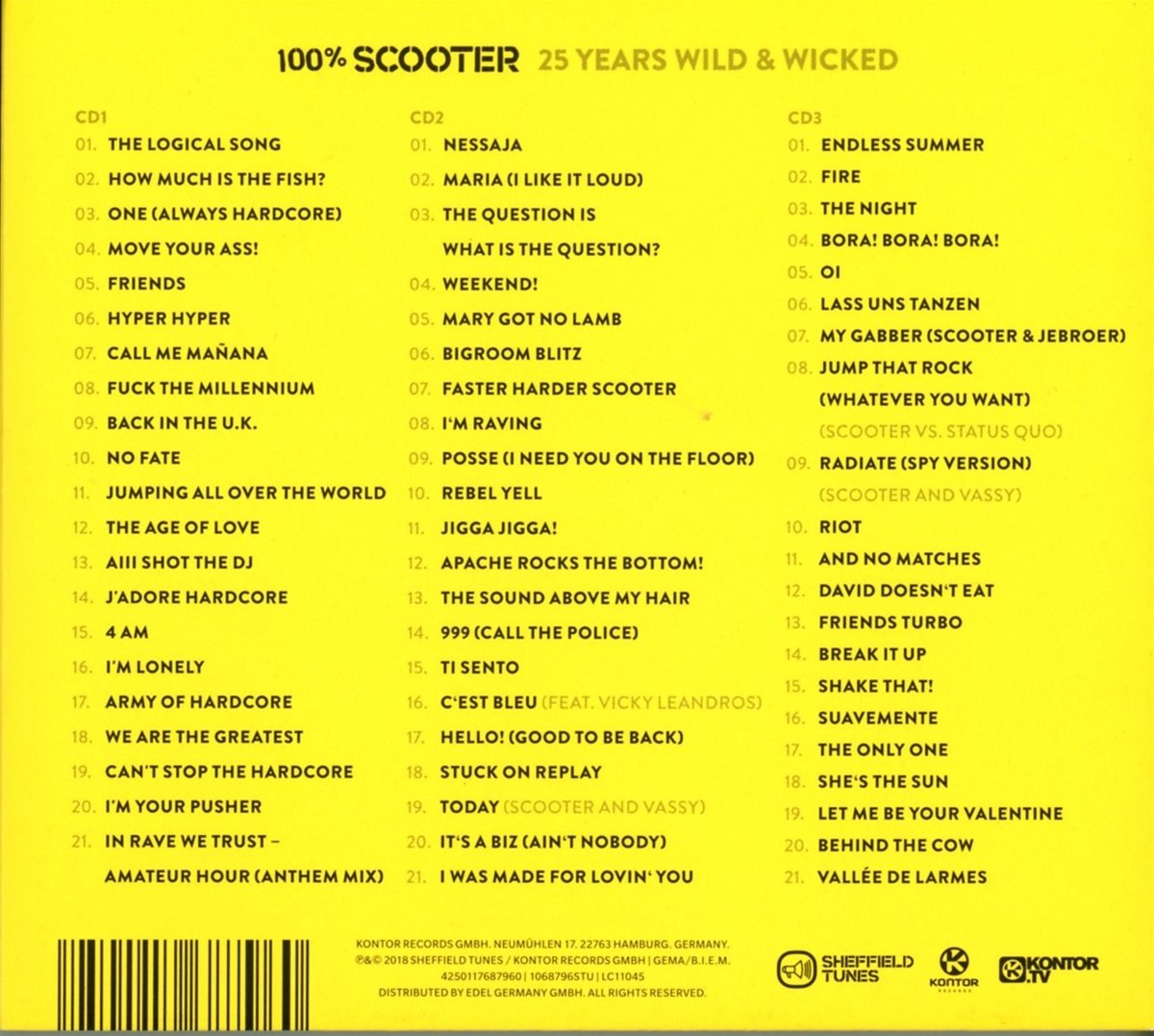 100 Scooter 25 Years Wild Wicked 3cd Digipak
