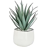 TOPSV Artificial Succulents in Pots - Small Fake Plants Mini Succulent Agave Faux Plants Indoor for Boho Bathroom Decor, Bedroom, and Coffee Table Office Farmhouse Decoration