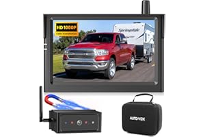 AUTO-VOX Magnetic Wireless Backup Camera for Truck & RV – 1-Minute Install, No Wiring, 1080P HD Monitor, 15-Hour Battery, Nig