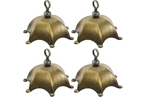 Housoutil 4 Sets Antique Bronze Wind Chime Caps and Zinc Alloy Screws – Metal Wind Bell Replacement Parts
