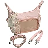 Cute Ita Bag Crossbody Messenger Bag for Display Pins,Adjustable Shoulder Strap,Lightweight Y2k Preppy Purse for Daily Use