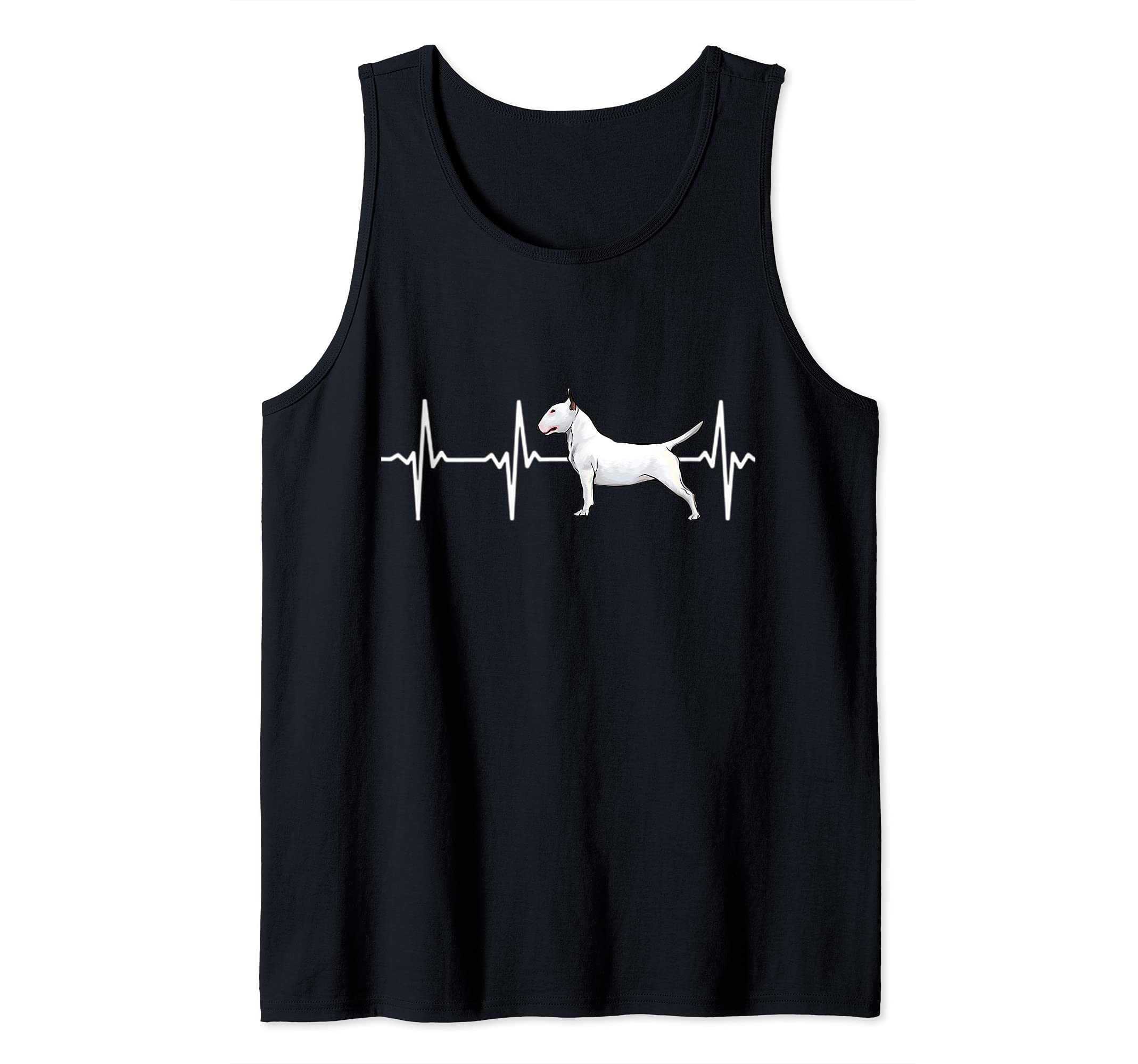 Bull Terrier Heartbeat Love My Dog Tank Top