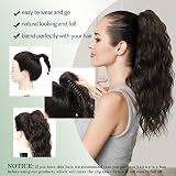 Fine Plus Ponytail Extension Claw Clip 18in Dark Chocolate Brown Synthetic view 5