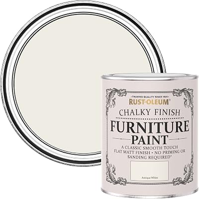 Rust-Oleum Chalky Furniture Paint Antique White 750ml Water-Based No Prime Sand