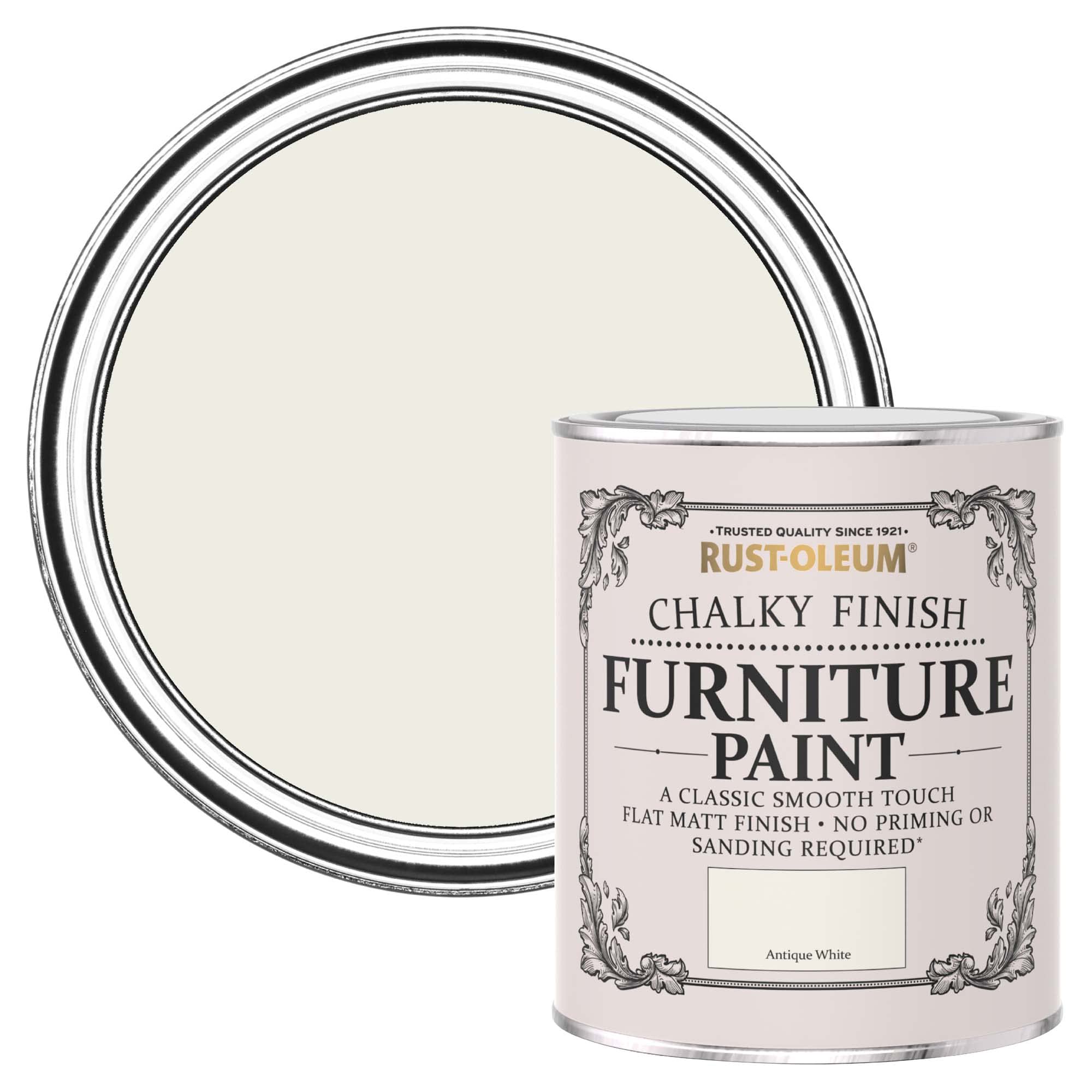 Rust-Oleum Off White Upcycled Furniture Paint in Chalky Finish - Antique White 750ml