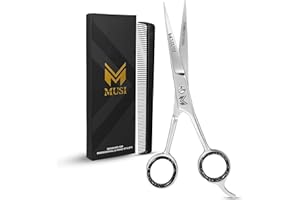 MUSI Hair Scissors 6.5" – 420 Japanese Stainless Steel Standard Hair Cutting Scissors – Premium Barber Shears for Professiona