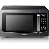 TOSHIBA Countertop Microwave Oven with Inverter Technology, 1.6 Cu.Ft | Smart Sensor, Auto Defrost, 13.6" Turntable, Kitchen Essentials, 1250W, Black Stainless Steel