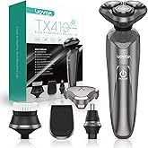 VOYOR Electric Razor for Men Cordless Shavers for Shaving with face sideburn Nose Ear Hair ​Rechargeable Wet Dry Waterproof TX410 New (New Version-Grey)